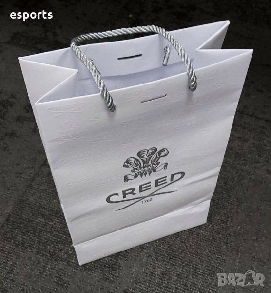 Празна бутикова подаръчна торба Creed - бяла 31x21cm торбичка, снимка 1