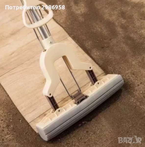 Домакински моп с телескопична дръжка с функция за изтискване на водата, снимка 1