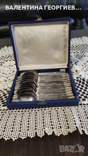 Старинни посребрени малки лъжички , снимка 1