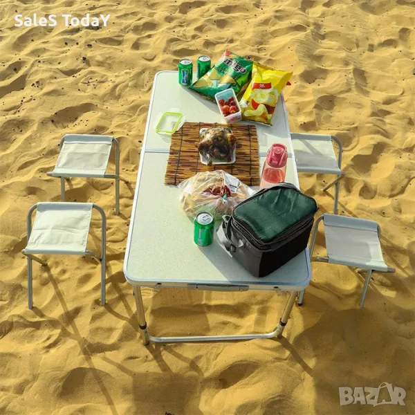 Маса за пикник, сгъваема и 4 броя Столове, снимка 1