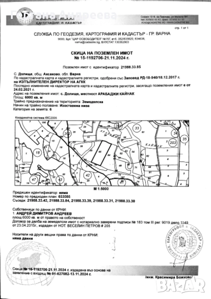 Продавам изоставена нива в село Долище 6 дек. 18000 €, снимка 1