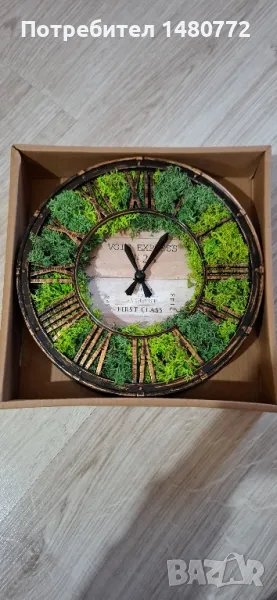 Стенен часовник със скандинавски мъх , снимка 1