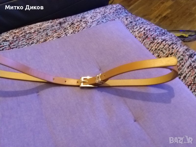Женски кожен колан тънък 15мм на 116см дълъг, снимка 1