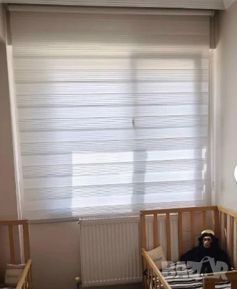 Щори ECD  Ролетни, Текстилни, Двойни, Без пробиване, Включен монтажен материал, Бял,Сив ,Бежов, снимка 1