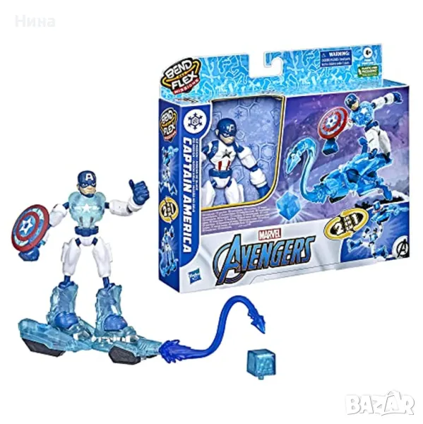 HASBRO Marvel Avengers Bend and Flex Missions Фигурка Captain America Ice Mission , снимка 1