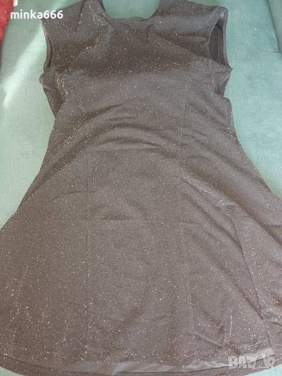 Черна рокля със сребристо., снимка 1