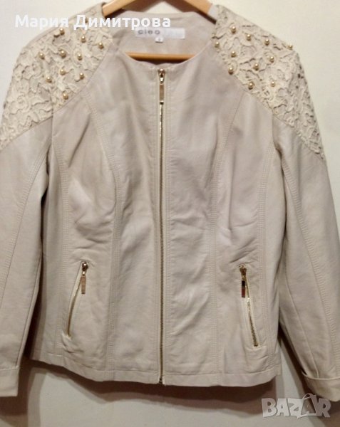 Яке тип бомбер с дантела и перли, снимка 1