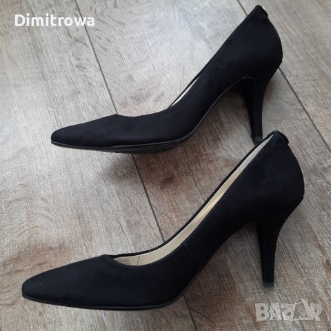 Намалена цена 46лв н.38/us7 1/2М Michael Kors MK-FLEX mid pump suede black court, снимка 11 - Дамски елегантни обувки - 40382546