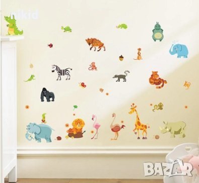 Джунгла много Диви Животни стикер постер лепенка за стена и мебел детска самозалепващ, снимка 4 - Други - 27276618