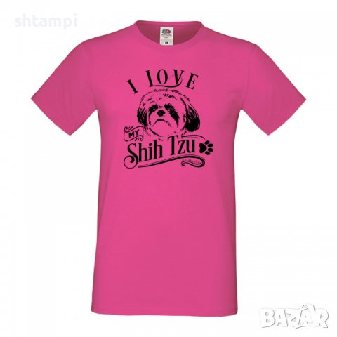 Мъжка тениска I Love My Shih Tzu Dog,Куче,животно,подарък,изненада