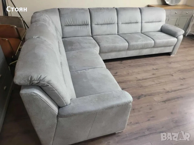 ПРОМОЦИЯ!!! Светло сив ъглов диван от плат PP-HS10002, снимка 4 - Дивани и мека мебел - 52826945