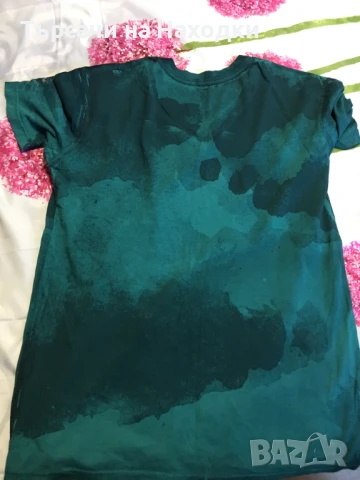 Мъжка тениска Affliction Standard Series Teal тюркоазна Distressed Dark Lava Wash, снимка 2 - Тениски - 50923528