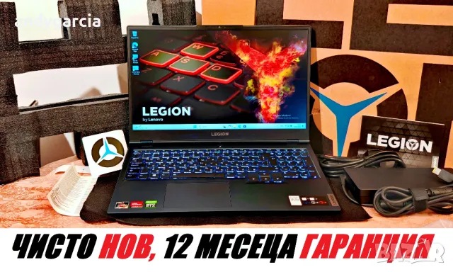 Lenovo Legion 5/Ryzen 5-5600H/NVidia RTX 3070 8GB/16GB RAM/512GB SSD/15.6 FHD 165Hz IPS НОВ Гаранция, снимка 1