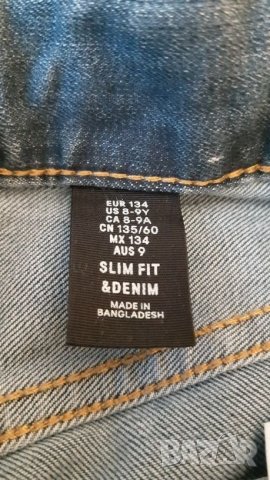 Като нови!Slim Дънки за момче на H&M 134 -140 см за 8 - 9год, снимка 5 - Детски панталони и дънки - 27594705
