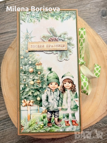 Коледни картички с шоколад, снимка 4 - Други - 52773643