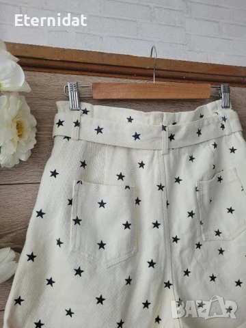 Къси панталони с висока талия на звездички , снимка 3 - Къси панталони и бермуди - 51307932