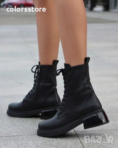 Равни боти - черна кожа - BMG10
