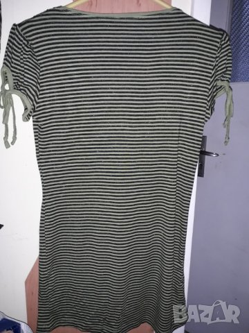 Дамска блуза къс ръкав с платка отпред, снимка 4 - Тениски - 29021980