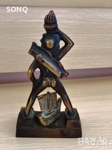 Страхотна Стара Бронзова Статуетка Родоския Колос, снимка 5 - Антикварни и старинни предмети - 50507033