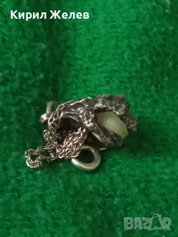 ФИГУРАЛЕН ГОТИК АРТ СРЕБЪРЕН ПЕНДАНТ с НЕЖНА СРЕБЪРНА ВЕРИЖКА МАРКОВО СРЕБРО 925 и ЛУНЕН КАМЪК 40232, снимка 12 - Колиета, медальони, синджири - 50489391