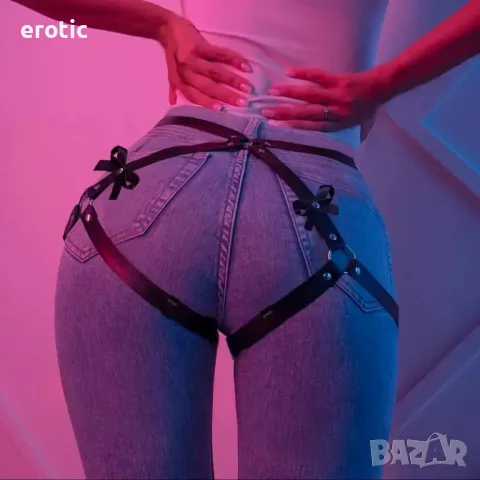 Дамски готически колан BDSM от изкуствена кожа - Код: 555, снимка 5 - Бельо - 48638631