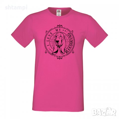 Мъжка тениска I Love My Bloodhound 2 Dog,Куче, животно,подарък,изненада, снимка 1 - Тениски - 36932877