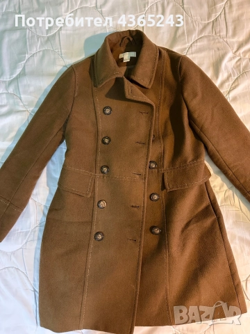 Дамско зимно кафяво официално палто размер 38/ М, снимка 2 - Палта, манта - 52617693