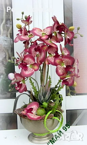 Композиция с орхидеи, снимка 2 - Декорация за дома - 48470613