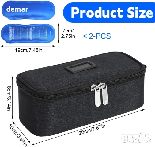 Чанта за охлаждане на кърма, дисплей за температура в реално време, 2 пакета лед, черна, снимка 2 - Аксесоари за кърмачки - 53534292