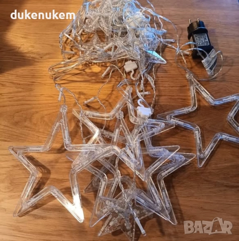 Светлинна завеса 12 звездички, 138 LED, 8 режима, таймер, 2.3 м х 1 м, снимка 8 - Външни лампи - 52572704