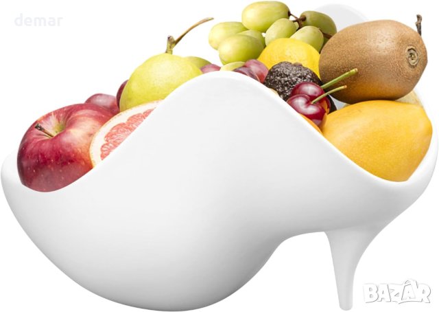 Елегантна модерна декоративна купа за плодове с форма на обувка с ток, снимка 1 - Други - 43583215