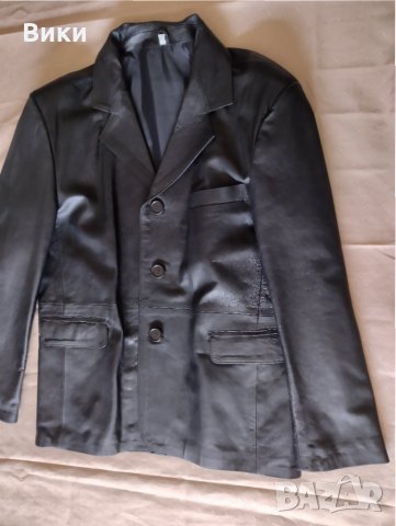 Мъжко елегантно 100 % кожено сако , снимка 7 - Якета - 34871049