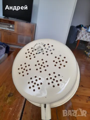 Стара емайлирана цедка,гевгир #17, снимка 7 - Други ценни предмети - 50316518