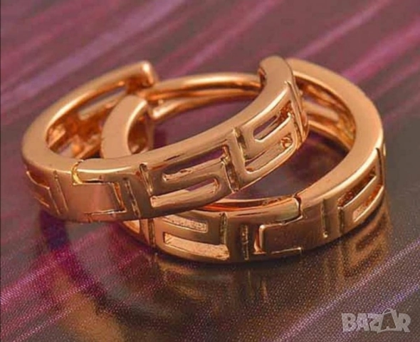 Фини ажурни обеци от 9к попълнено розово злато 15 лв., снимка 2 - Обеци - 51776426