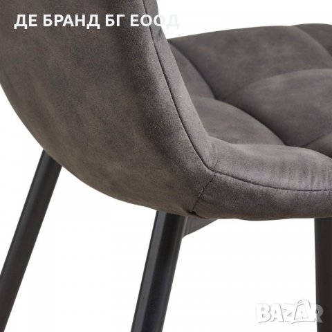 Комплект от 2бр трапезни столове, кадифе C-UDC027GY, снимка 4 - Столове - 32601190