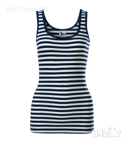 Нов дамски моряшки потник, тъмносиньо/бяло райе, снимка 2 - Потници - 47492546