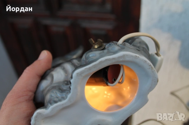 Немска порцеланова лампа куче 1930-1940 та година, снимка 7 - Колекции - 53113429