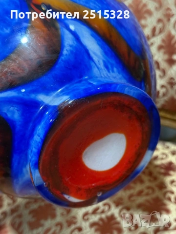 прелестна арт ваза опалиново стъкло Carlo Moretti Murano, снимка 3 - Вази - 53452221