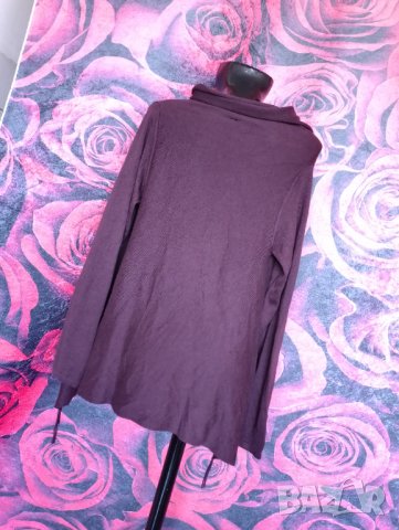 Тъмно лилава жилетка с ресни тип пончо с ръкави С, снимка 2 - Жилетки - 37921480