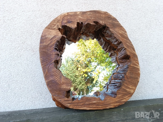 ОГЛЕДАЛО с рамка от дънер с жив вътрешен и външен ръб, снимка 7 - Огледала - 49495693