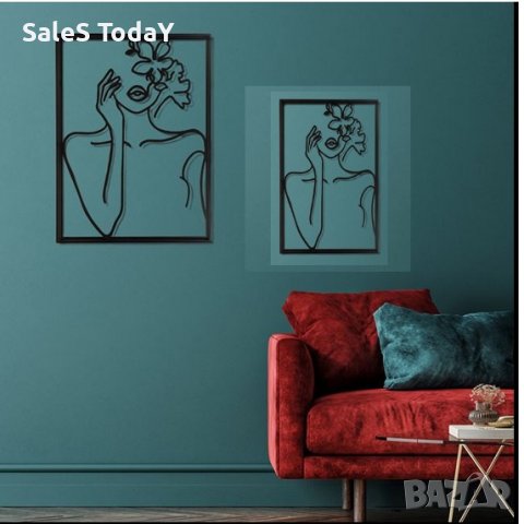 Картина с метална рамка, с женска фигура, 44x2x58 см, снимка 2 - Картини - 43951444