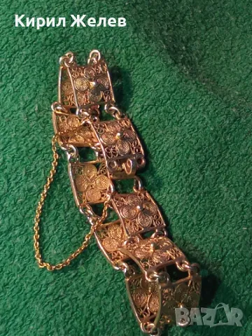 СТАРИННА ПОЗЛАТЕНА СРЕБЪРНА ГРИВНА ФИЛИГРАННО СРЕБРО ВИСОКА ПРОБА ФИНА МАЙСТОРСКА РЪЧНА РАБОТА 23396, снимка 17 - Антикварни и старинни предмети - 45972531