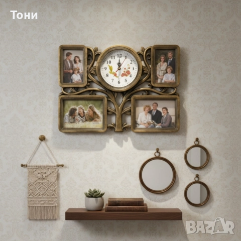 Рамка за снимки с часовник 2 в 1 - Дървото на живота, снимка 4 - Стенни часовници - 52285844