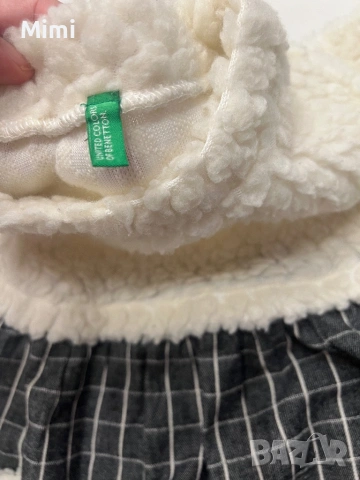 Benetton детска рокля+пухено елече 2г, снимка 5 - Бебешки рокли - 49291032