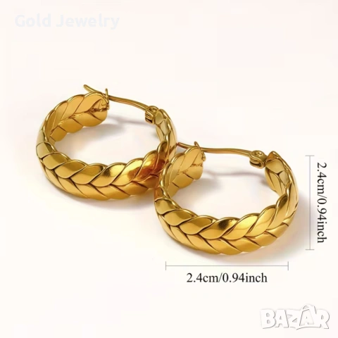 Хипоалергени обеци от медицинско злато, снимка 4 - Обеци - 53060830