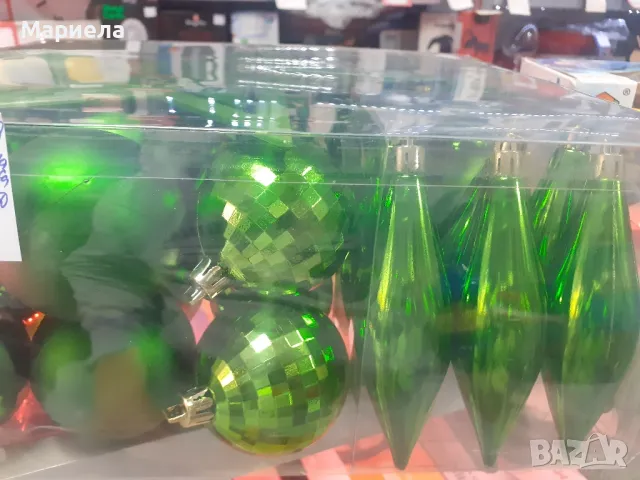 Комплект коледна украса за бяла елха, Коледни украси в зелено , снимка 6 - Декорация за дома - 47763559