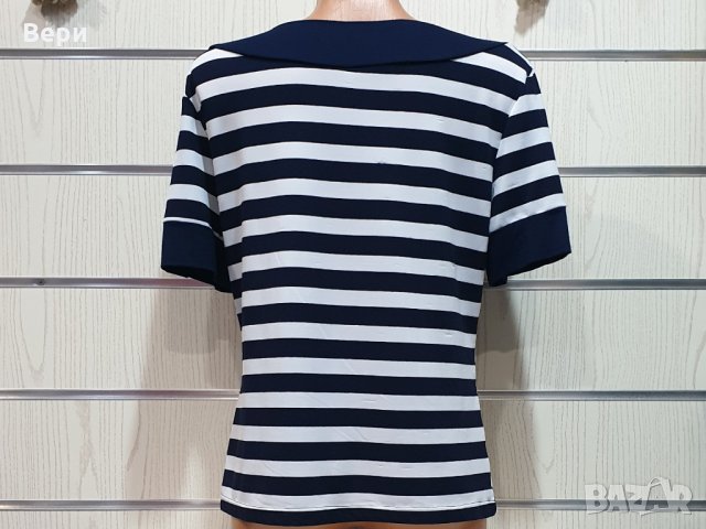 Нова дамска моряшка блуза с къс ръкав, широко райе, снимка 8 - Тениски - 27999734