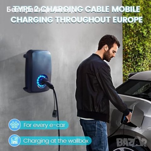 Нов Бърз Заряден Кабел за кола Type 2 - 7.2KW, 7M, Еко Съвместим за Електромобили, снимка 3 - Аксесоари и консумативи - 43557536