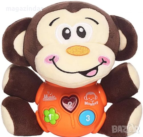 Плюшена музикална играчка маймунка, снимка 1 - Музикални играчки - 43502563