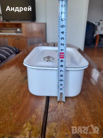 Стара емайлирана кутия за храна #7, снимка 2 - Други ценни предмети - 49546203